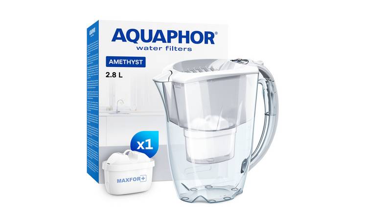 AQUAPHOR Amethyst 2.8 Litre Water Filter Jug with 1 Maxfor+ Cartridge - White