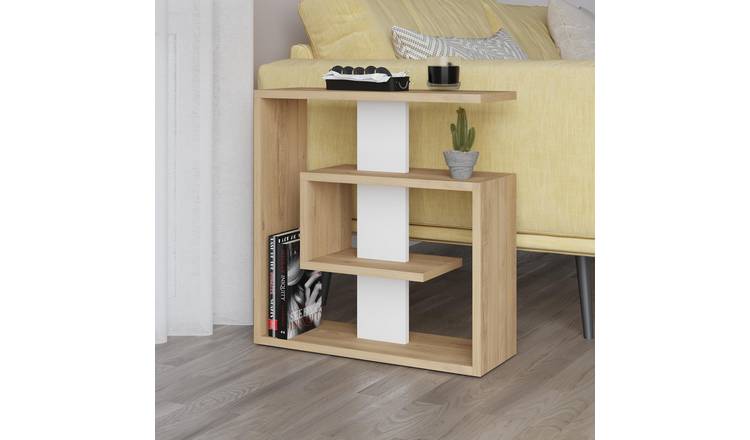 Decortie Saly Melamine Wood-Effect 3-Tier Side Table - Oak