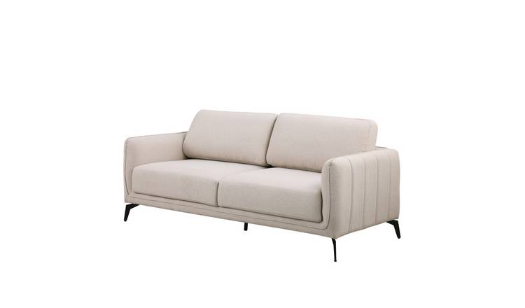 Furniture Online Oslo Scandi 3 Seater Linen Sofa – Beige