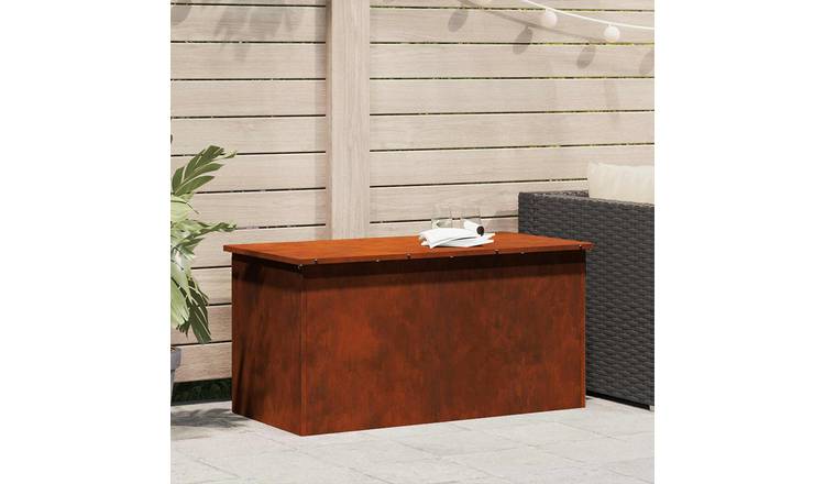 Walplus Steel Outdoor Storage Box Rusty - Rusty - 100 x 50.5 x 50 cm