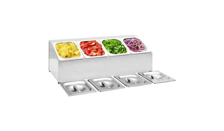 Walplus Gastronorm Container Holder with 4 GN Pan - 66 x 22.5 x 21.5 cm