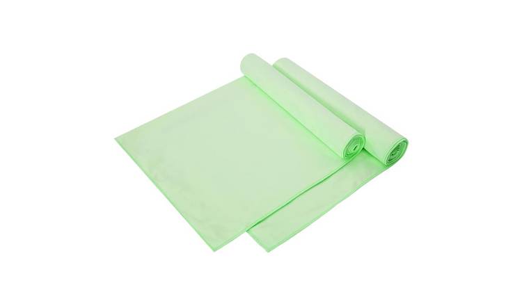 Walplus Pack of 2 Polyester Sports Towels - Green - 70 x 140 cm