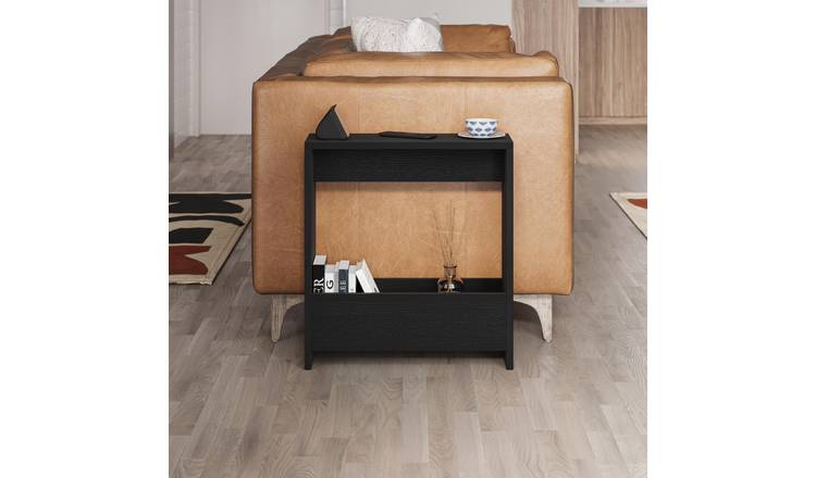 Decortie Simpi Particleboard Melamine Side Table - Black Ash