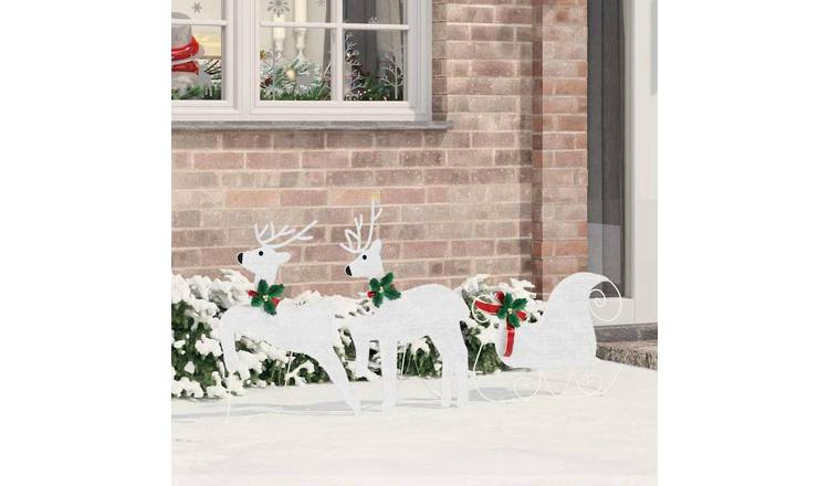 Walplus Pack of 3 LED Fabric Reindeer - Cold White - 43 x 18 x 66 cm