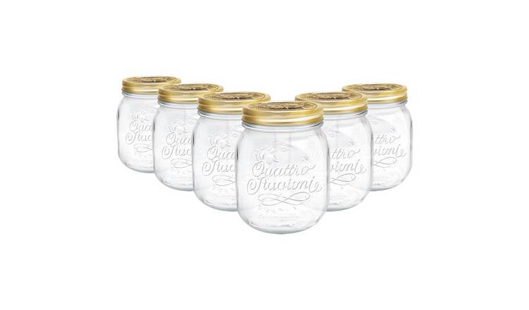 Bormioli Rocco Quattro Stagioni Glass Storage Jars - Pack of 6