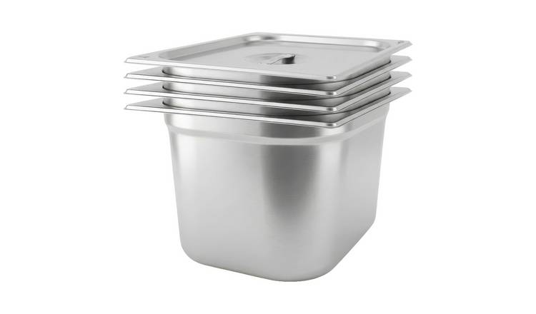 Argon Tableware Gastronorm Containers with Lids 1/2 - 11L - Set of 4