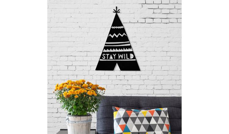 Decortie Metal Wall Art No.19 Wild - Metal Hanging Wall Decor - Black