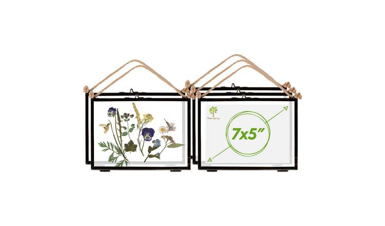 Nicola Spring Hanging Metal Photo Frame 7" x 5" Set of 5 - Black
