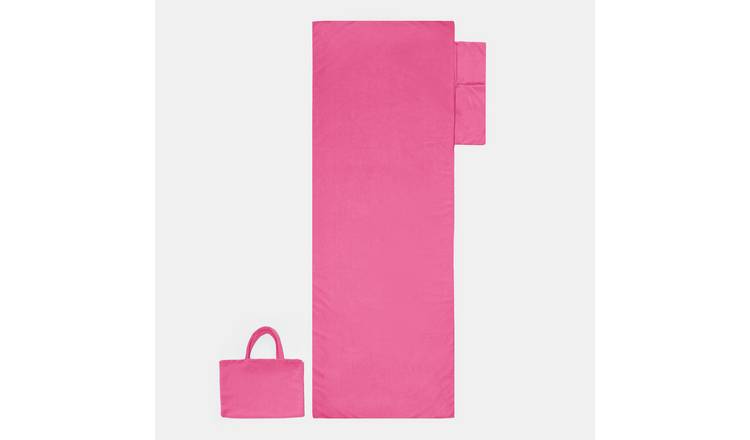 OHS Microfibre Quick Dry Absorbent Beach Towel in a Bag - Pink