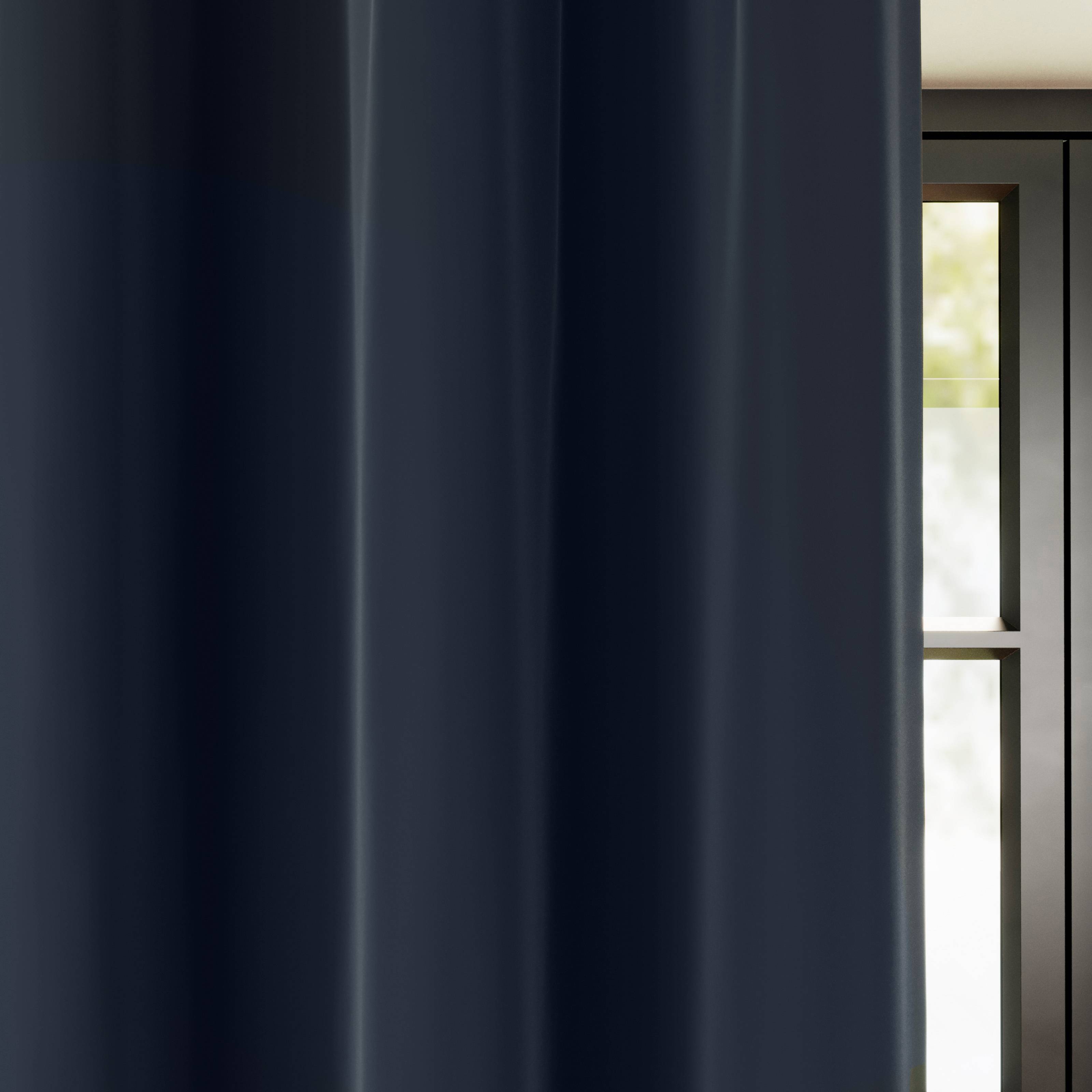 Enhanced Living Nightfall Eyelet Thermal Curtains - 117 x 137cm - Navy - Image 4