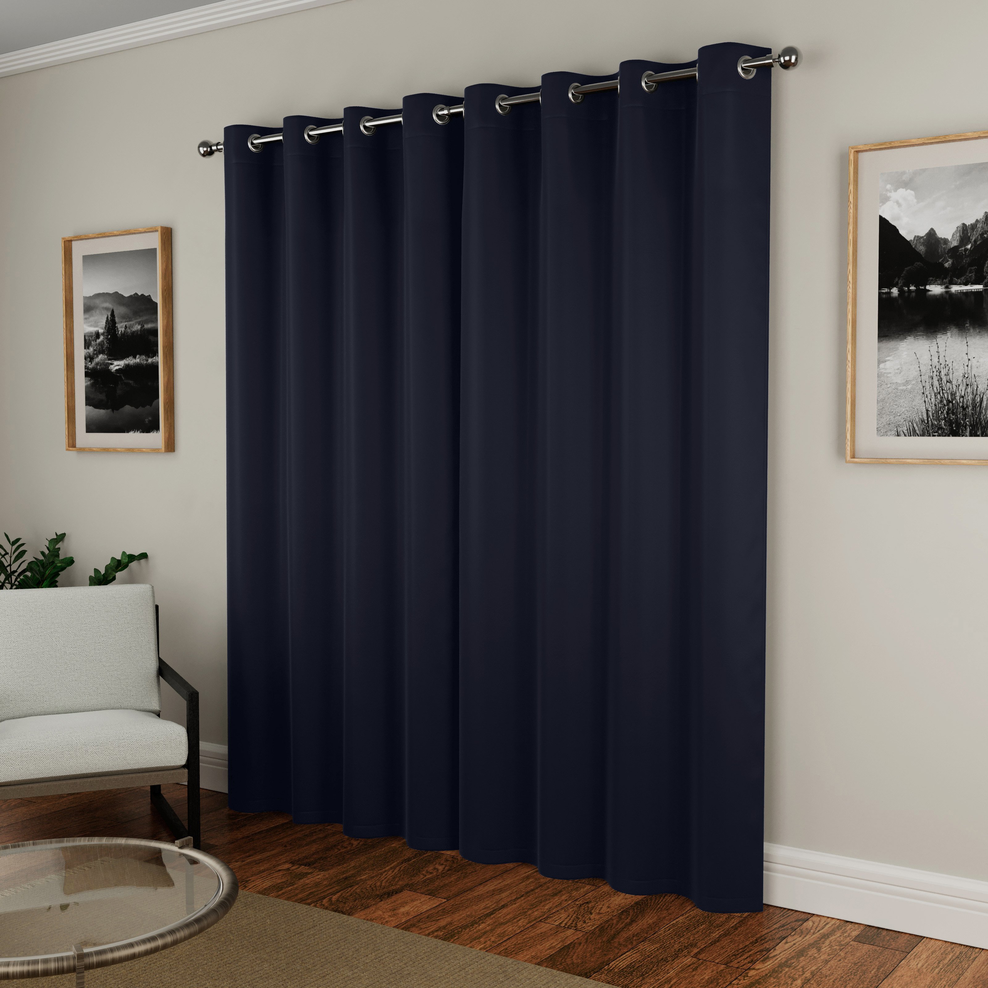 Enhanced Living Nightfall Eyelet Thermal Curtains - 117 x 137cm - Navy - Image 5
