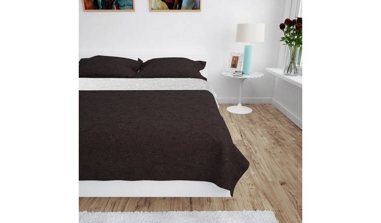 Walplus Double-sided Quilted Bedspread and - Cream and Brown - 220 x 240 cm