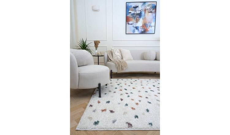 The Rugs Multicoloured Moodi Spot Shaggy Rug - 120 x 170cm