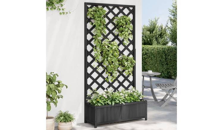 Walplus Firwood Garden Planter - Black - 90 x 35 x 180 cm