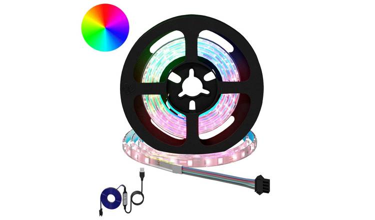 Walplus Pack of 2 Polypropylene LED Strip and - Black and Transparent - 750 mm