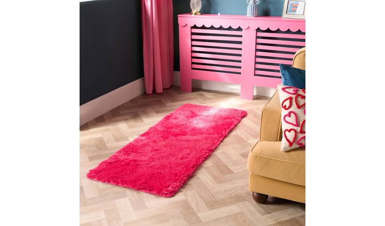 OHS Soft Fluffy Fleece Rug Runner - 60 x 150cm - Pink