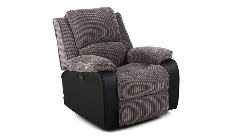 Furniture Online Postana Jumbo Cord Electric Recliner - Grey