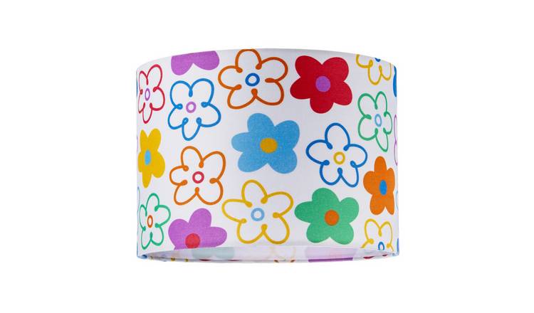 Happy Homewares Multicoloured Bright and Colourful Fabric Lampshade - 25cm