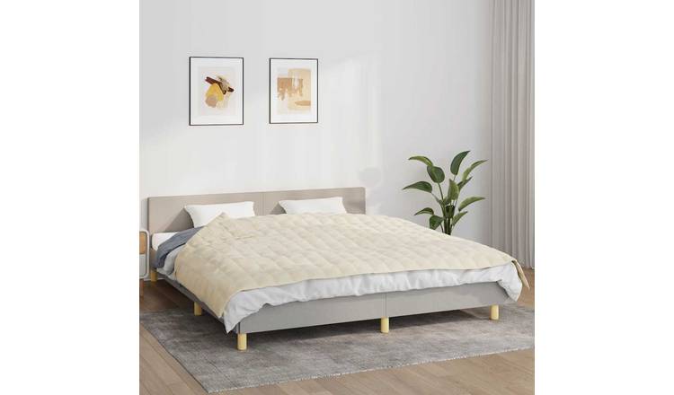 Walplus 11 kg Polyester Weighted Blanket - Light Cream - 155 x 220 cm