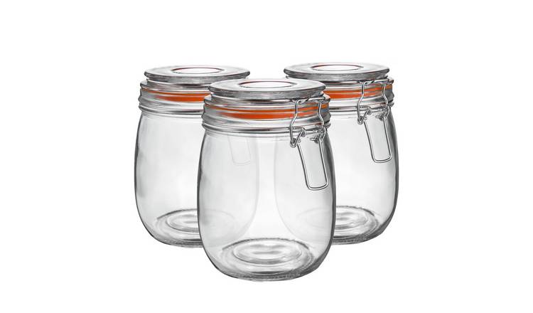 Argon Tableware Glass Storage Jars - Pack of 3