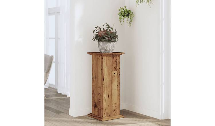 Walplus Engineered Wood Plant Stand - Old Wood - 33 x 33 x 80 cm