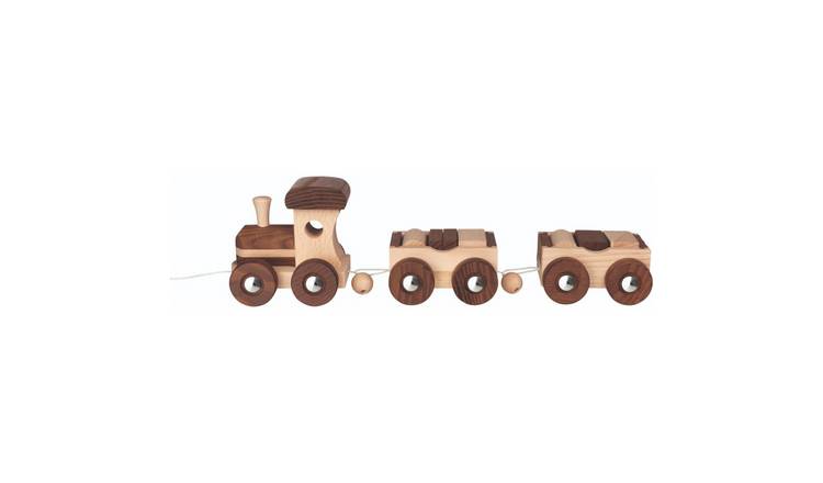 Goki Nature Steam Train Push Along Wooden Toy Vehicle