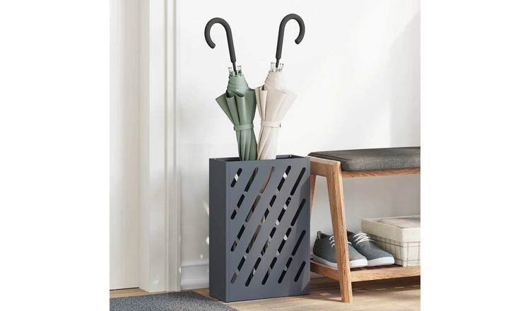 Walplus Steel Patterned Umbrella Stand - Anthracite - 28 x 12 x 41 cm
