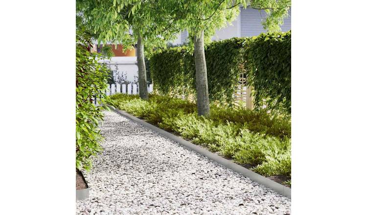 Walplus Pack of 30 Galvanised Steel Lawn Edging - Silver - 100 x 0.05 x 15 cm