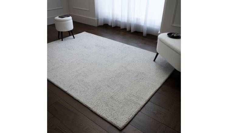 Mega Flooring White Modern Abstract Rug - 200 x 290cm