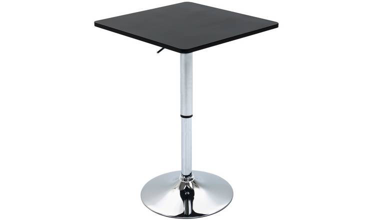 HOMCOM Modern Height Adjustable Counter Bar Table - Black & Silver