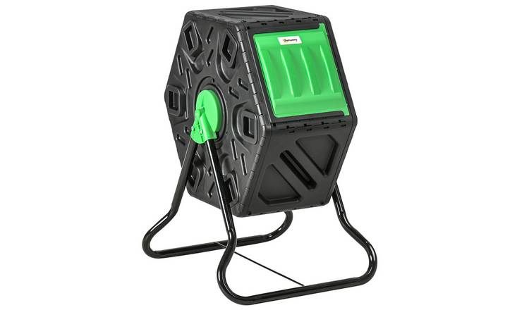 Outsunny 65L Garden Compost Bin - Green and Black