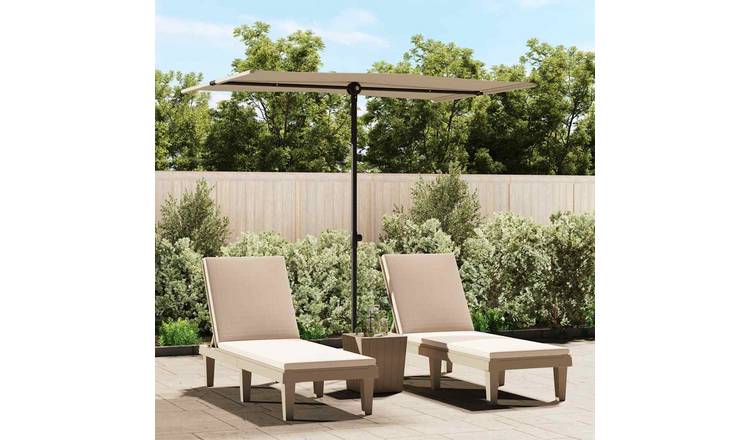 Walplus Polyester Garden Parasol - Taupe - 200 x 150 cm