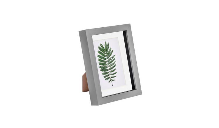 Nicola Spring 3D Box Photo Frame - 5 x 7" with Mount - Grey/White