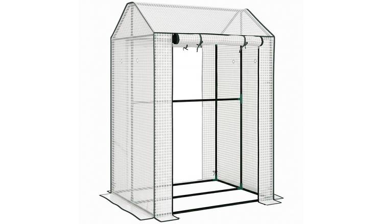 Outsunny 2 Door Ventilated Greenhouse - White