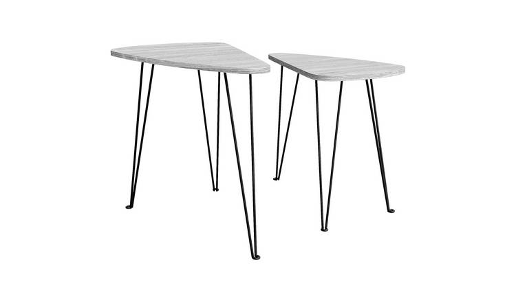 Vida Designs Brooklyn Nest of 2 Oval Tables - Grey
