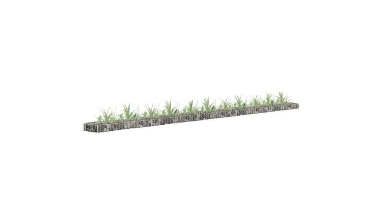 Walplus Galvanised Steel Gabion Raised Bed - Silver - 450 x 30 x 10 cm
