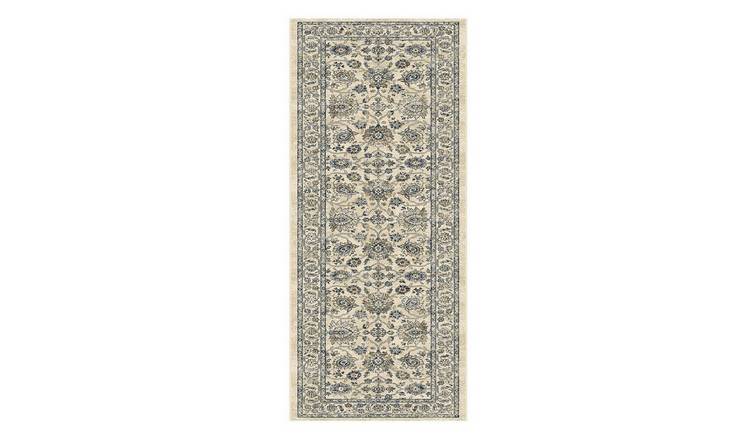 Mega Flooring White Traditional Bordered Rug - 67 x 230cm