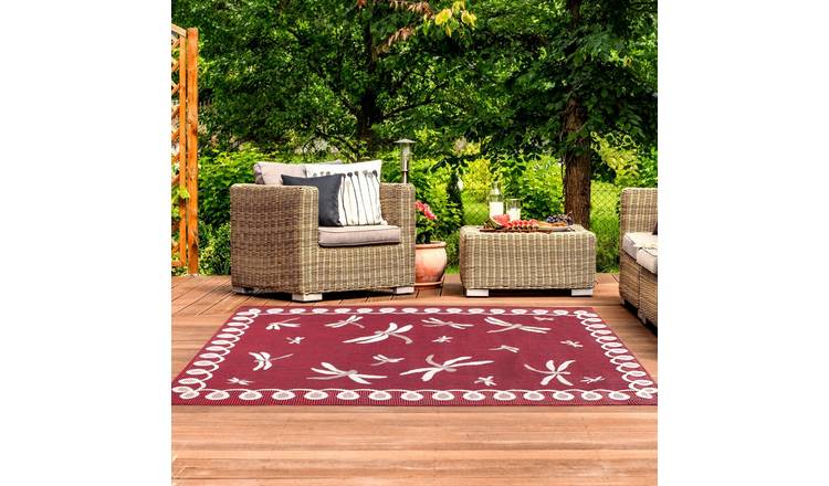 Mega Flooring Red Modern Bordered Rug - 240 x 340cm