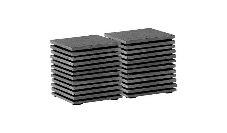 Argon Tableware Linea Square Slate Coasters - Pack of 24