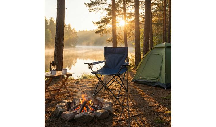 OHS Folding Outdoor Camping Chair Portable Picnic Seat - Navy