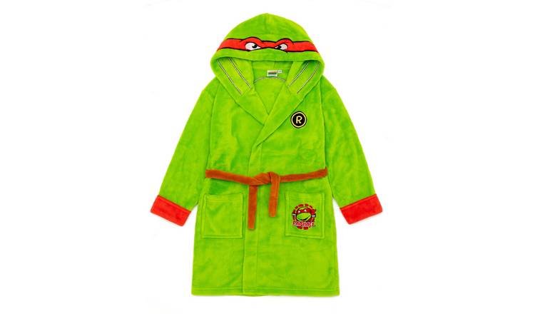 Teenage Mutant Ninja Turtles Raphael Kids Boys Hooded Bathrobe 7-8 Years - Green