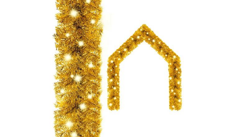 Walplus PVC Christmas Garland with LED Lights - Gold - 2000 cm