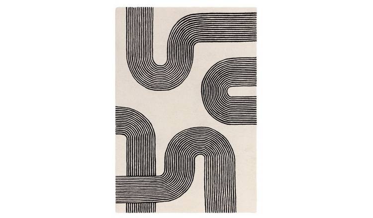 Mega Flooring White Handmade Abstract Rug - 120 x 170cm