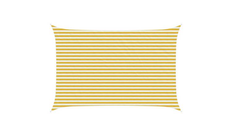 Walplus Rectangular HDPE Sun Shade Sail - Yellow and White - 300 x 500 cm