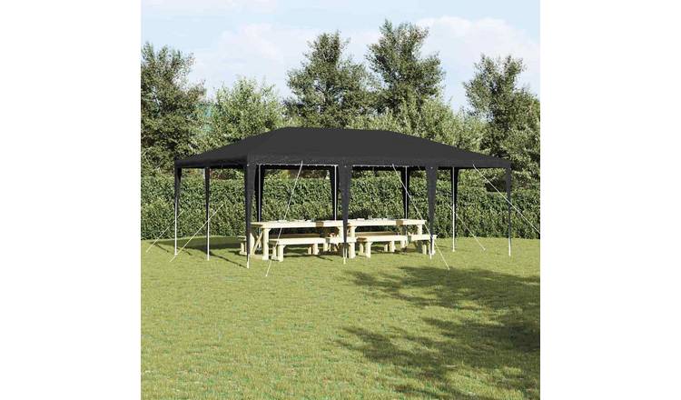 Walplus 6 x 4 m Polyethylene Steel Frame Party Tent - Anthracite