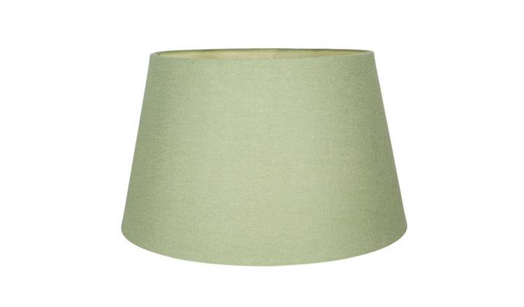 Happy Homewares Olive Green Linen Fabric Drum Lampshade - 30cm