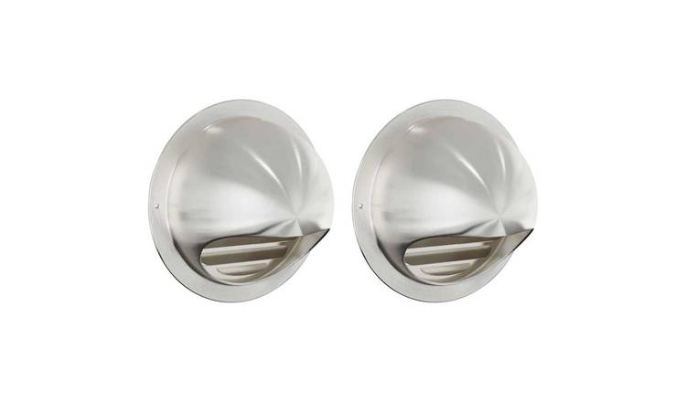 Walplus Pack of 2 Stainless Steel Air Vent Covers - Silver - 19 x 19 x 5 cm
