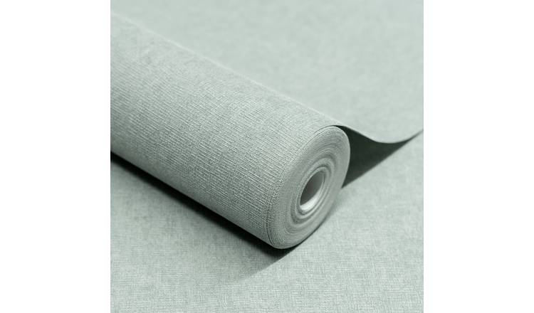 Grandeco Boutique Atogo Semi Plain Woven Effect Embossed Wallpaper - Aqua
