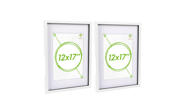 Nicola Spring A3 3D Box Photo Frame with A4 White Mount Set of 2 - White