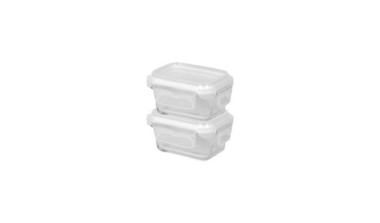Harbour Housewares Glass Containers with Lids - Pack of 2 - 10.5 x 4.5cm